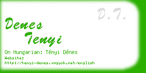 denes tenyi business card