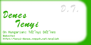 denes tenyi business card